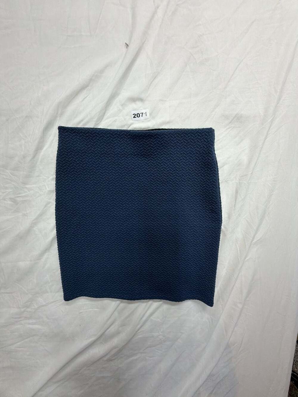 LOFT Textured Mini Skirt Size XS Blue Jacquard Knit Pencil